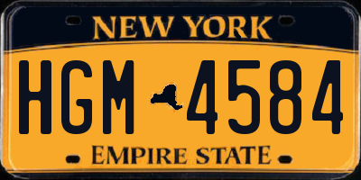 NY license plate HGM4584