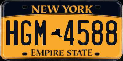 NY license plate HGM4588