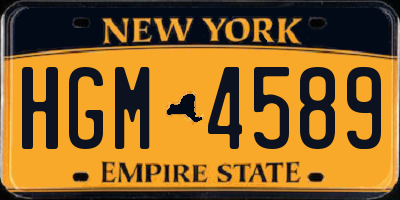 NY license plate HGM4589