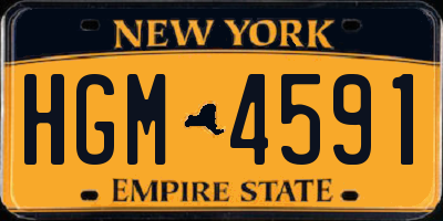 NY license plate HGM4591