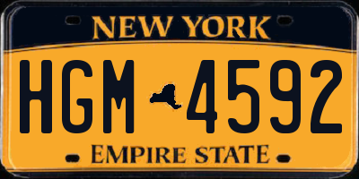 NY license plate HGM4592