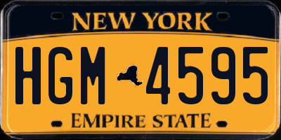 NY license plate HGM4595