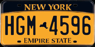 NY license plate HGM4596