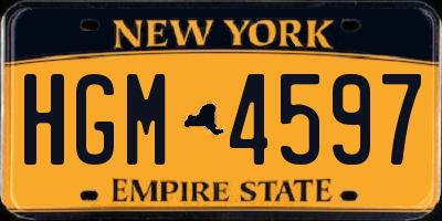 NY license plate HGM4597