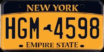 NY license plate HGM4598