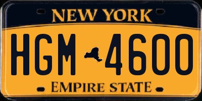 NY license plate HGM4600