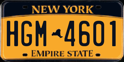 NY license plate HGM4601