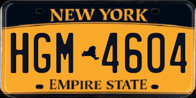 NY license plate HGM4604