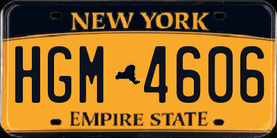 NY license plate HGM4606