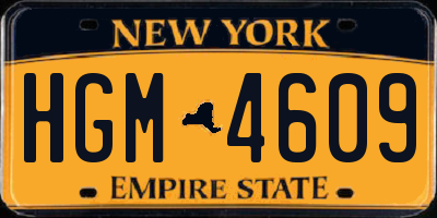 NY license plate HGM4609