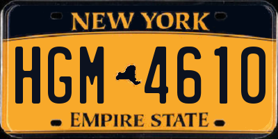 NY license plate HGM4610