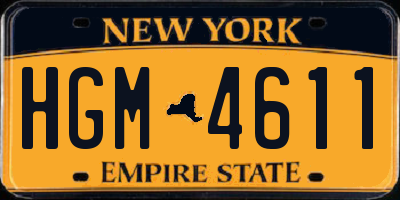 NY license plate HGM4611