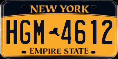 NY license plate HGM4612