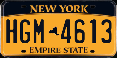 NY license plate HGM4613