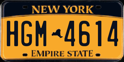 NY license plate HGM4614