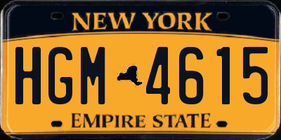 NY license plate HGM4615