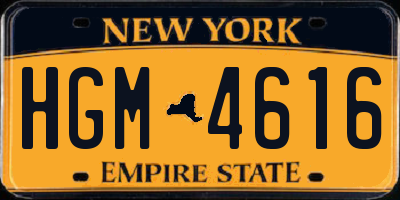 NY license plate HGM4616