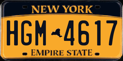 NY license plate HGM4617