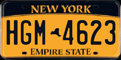 NY license plate HGM4623