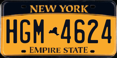 NY license plate HGM4624