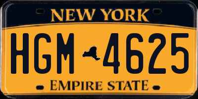 NY license plate HGM4625