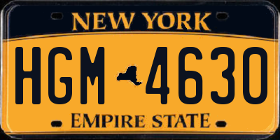 NY license plate HGM4630