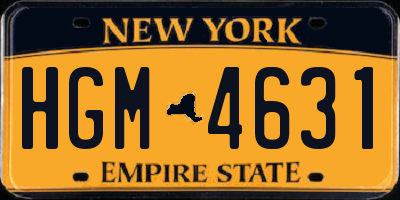 NY license plate HGM4631