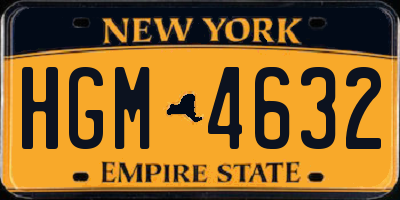 NY license plate HGM4632