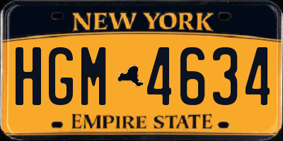 NY license plate HGM4634