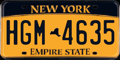 NY license plate HGM4635