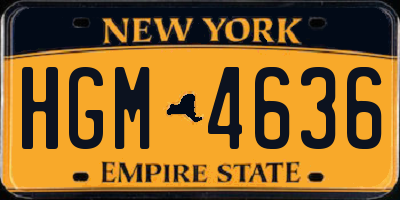 NY license plate HGM4636