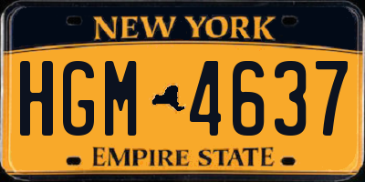 NY license plate HGM4637