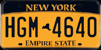 NY license plate HGM4640