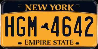 NY license plate HGM4642