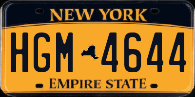 NY license plate HGM4644