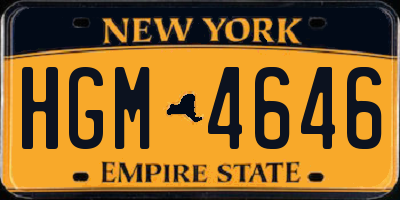 NY license plate HGM4646