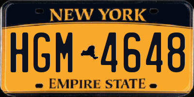 NY license plate HGM4648