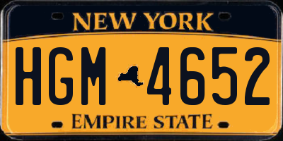 NY license plate HGM4652