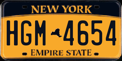 NY license plate HGM4654