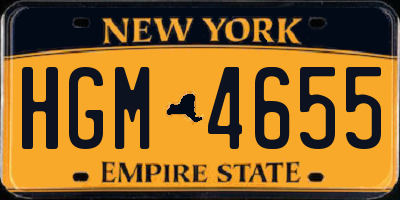 NY license plate HGM4655