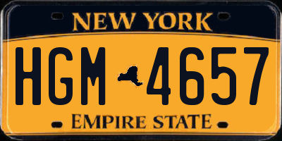 NY license plate HGM4657