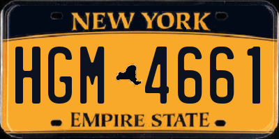 NY license plate HGM4661