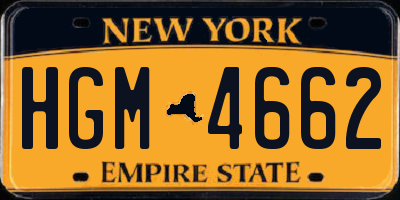 NY license plate HGM4662