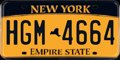 NY license plate HGM4664