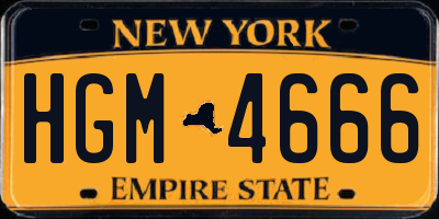 NY license plate HGM4666