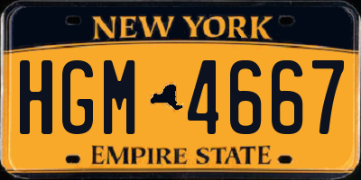 NY license plate HGM4667