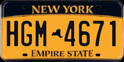 NY license plate HGM4671