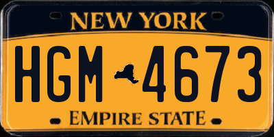 NY license plate HGM4673