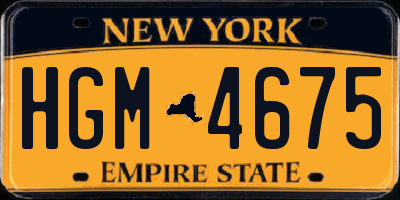 NY license plate HGM4675