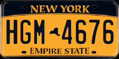 NY license plate HGM4676